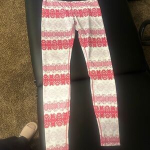 Pink and White Patterned Leggings